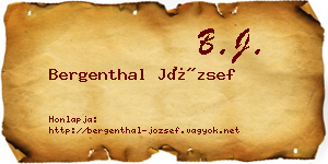 Bergenthal József névjegykártya